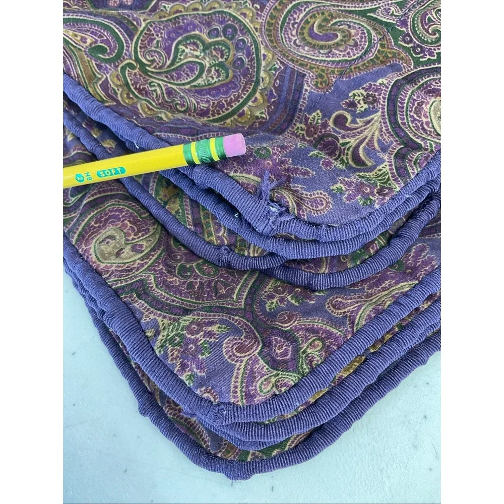 Lot (2) Ralph Lauren Chaps Preston Pillow Shams Cases Standard Purple Paisley